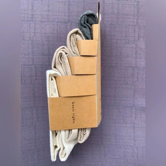 Kids Tights 4-Pack - Cream, Gray, Black - Picture 8 of 8